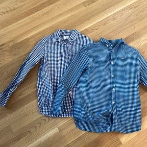 LOT 2 shirts- Vineyard Vines AND J Crew Two Boys Size 12 Check Shirts